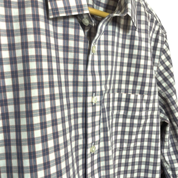 Untuckit Men’s Wrinkle-Free Marc Plaid Button Down in Navy/Maroon/White Size L - Picture 6 of 11